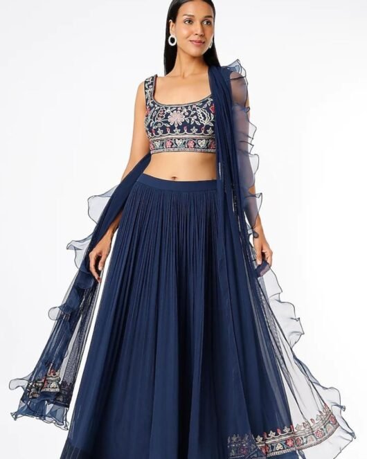 Georgette Blue Color Lehenga