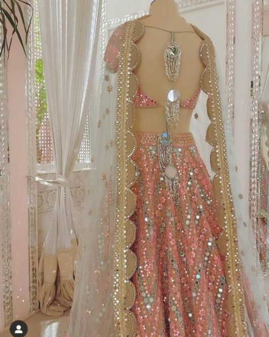 Mirror Peach Color Lehenga