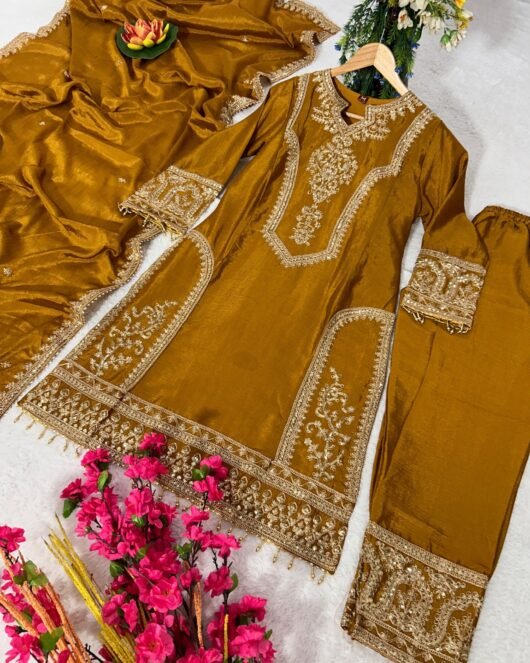 Chinon Silk Kurti Set